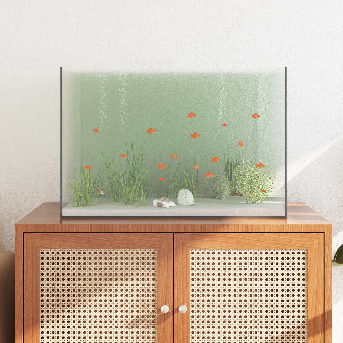 vidaXL Aquarium with Storage Transparent Glass