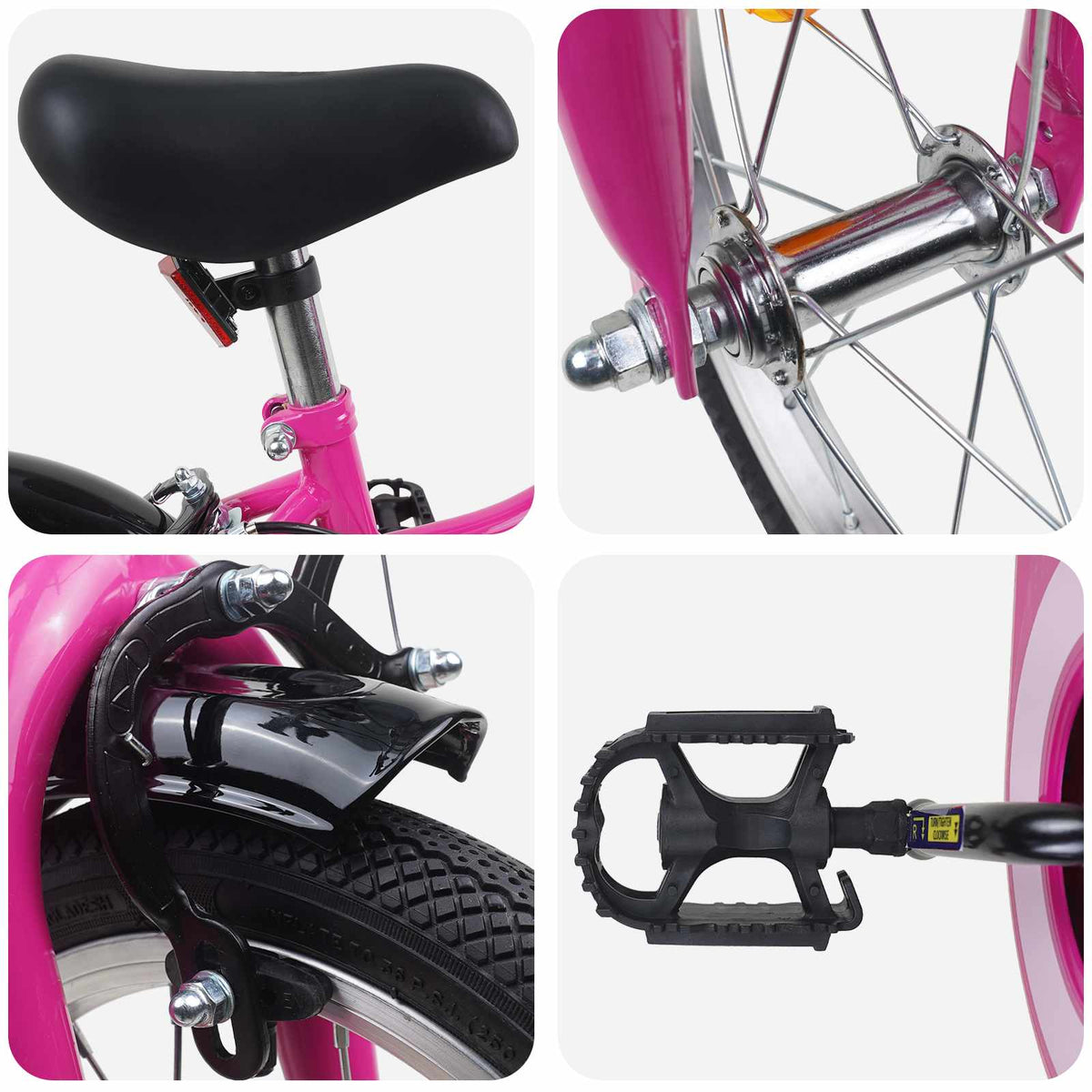 Kids Bike for 2-4 Years Old Pink black 12 inches