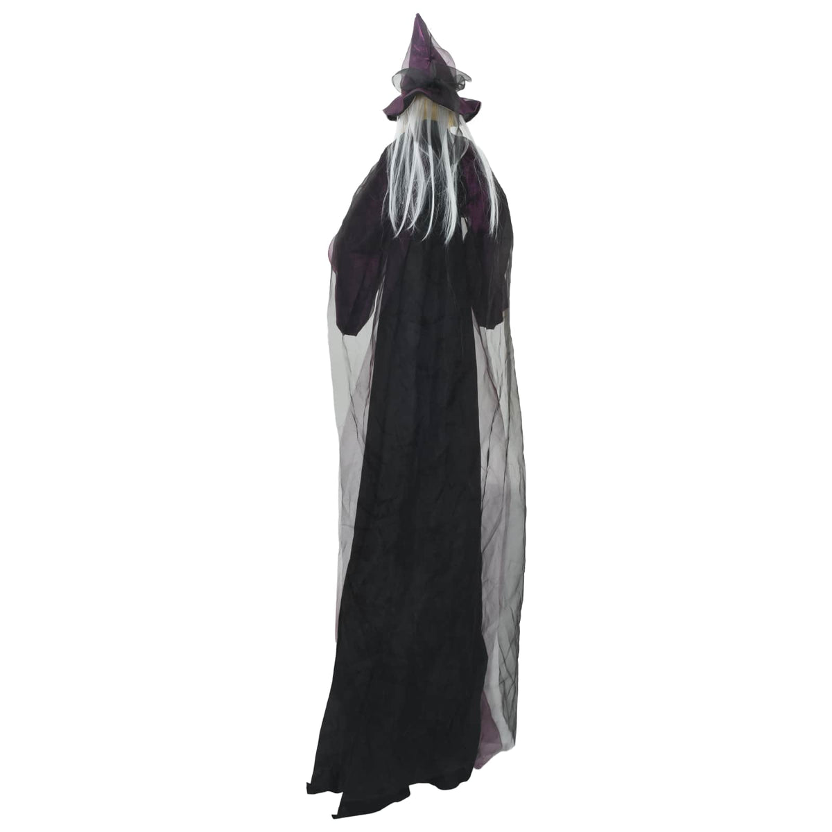 vidaXL Hanging Halloween Talking Witch Purple 216 x 125 cm Polyester 5