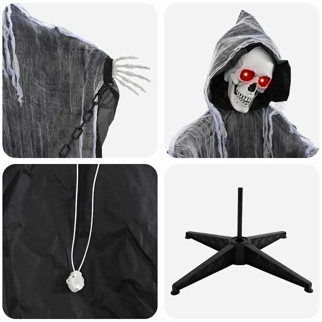 vidaXL Halloween Hanging Grim Reaper SPOOKA Black 112 x 164 cm 6