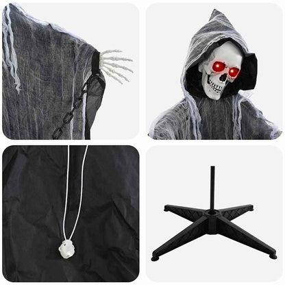 vidaXL Halloween Hanging Grim Reaper SPOOKA Black 112 x 164 cm 6