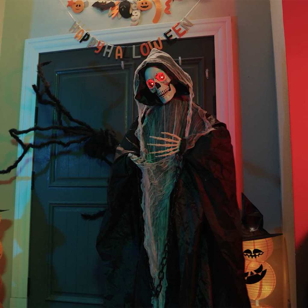 vidaXL Halloween Hanging Grim Reaper SPOOKA Black 112 x 164 cm 3