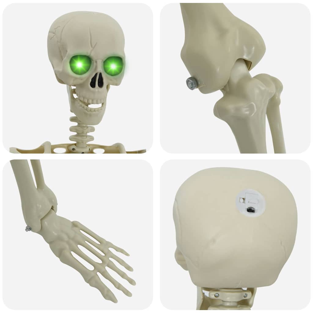 vidaXL Halloween Skeleton White 155 x 38.5 cm Polypropylene 6
