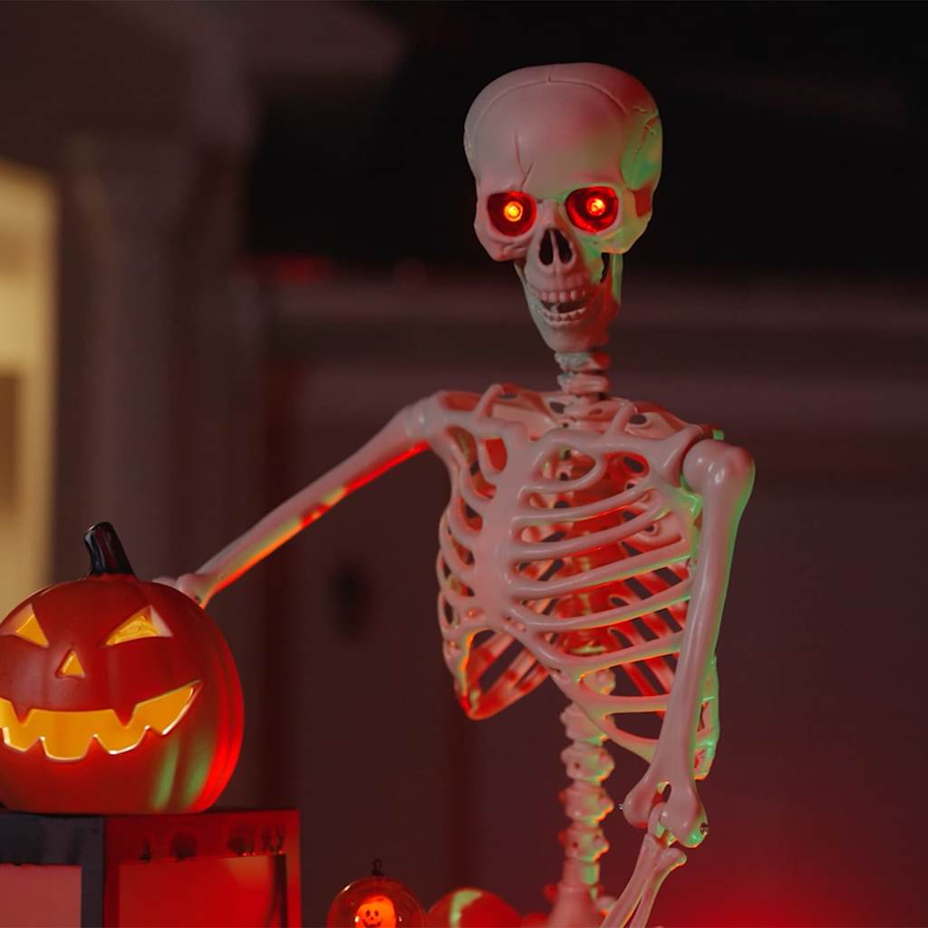 vidaXL Halloween Skeleton White 155 x 38.5 cm Polypropylene 3