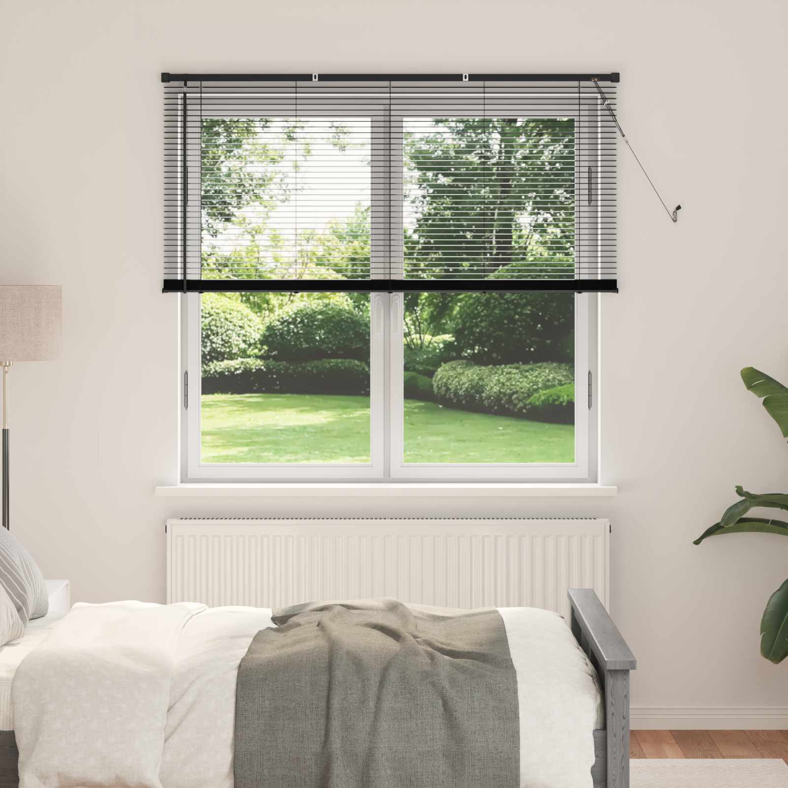 vidaXL Venetian Blind Black 150 x 140 cm 25 mm PVC 1