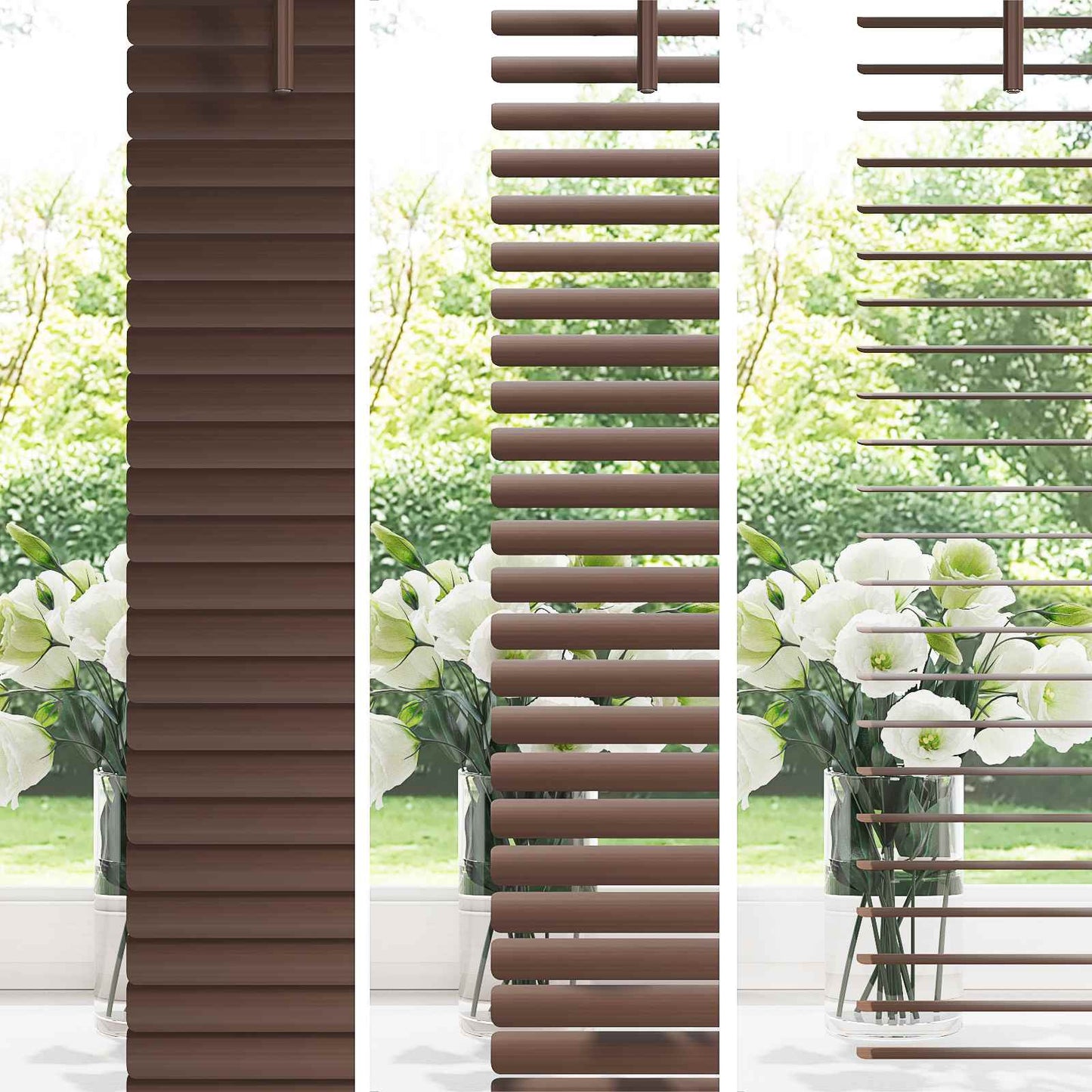 vidaXL Venetian Blind Dark Brown with Pattern 213 x 150 cm 25 mm PVC 4