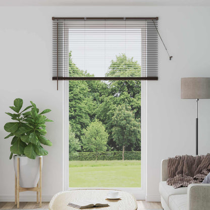 vidaXL Venetian Blind Dark Brown with Pattern 213 x 160 cm 25 mm PVC 1