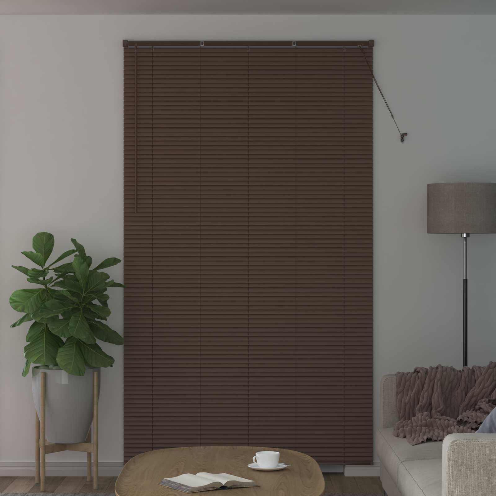 vidaXL Venetian Blind Dark Brown with Pattern 213 x 160 cm 25 mm PVC 3