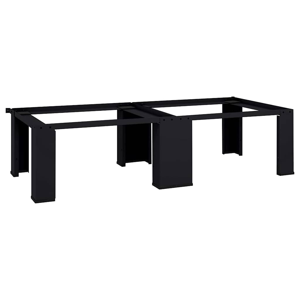 vidaXL Washing Machine Pedestal 2 pcs Black 127 x 54.5 x 32.5 cm Steel 1