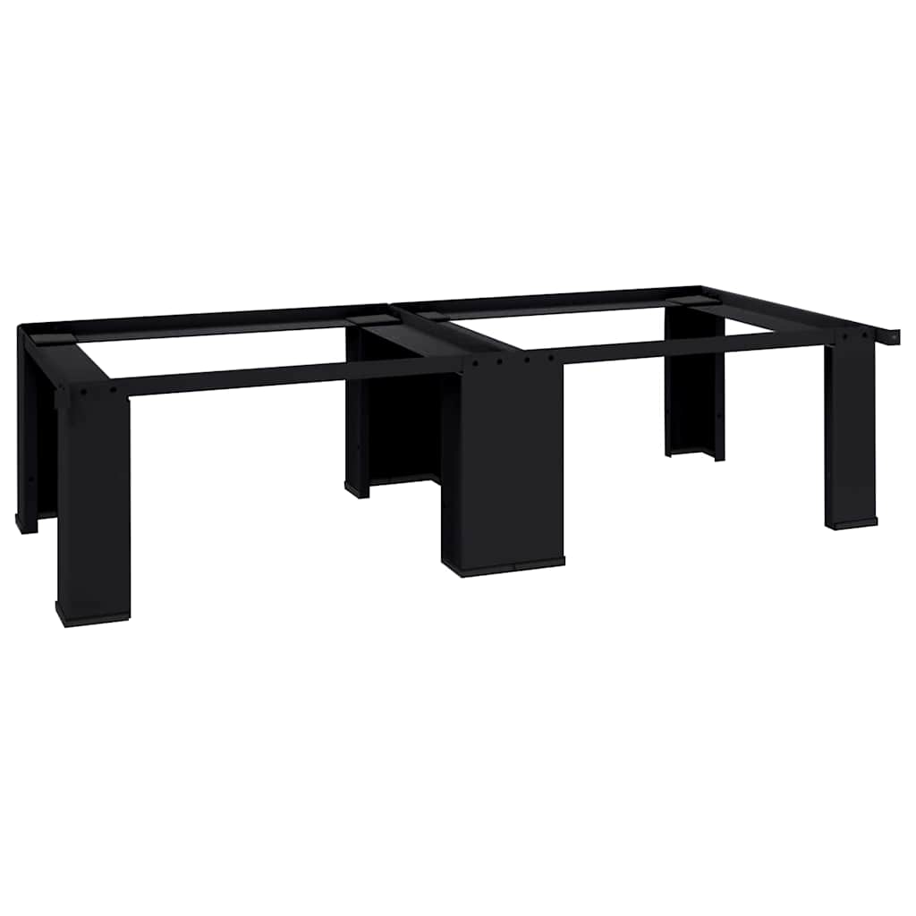 vidaXL Washing Machine Pedestal 2 pcs Black 127 x 54.5 x 32.5 cm Steel 4