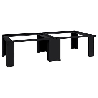 vidaXL Washing Machine Pedestal 2 pcs Black 127 x 54.5 x 32.5 cm Steel 4