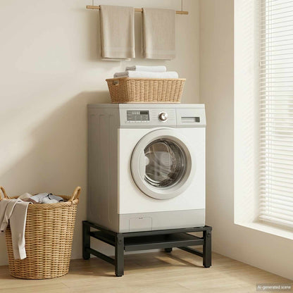 vidaXL Washing Machine Pedestal Black 62 x 60.5 x 32.5 cm Steel 1