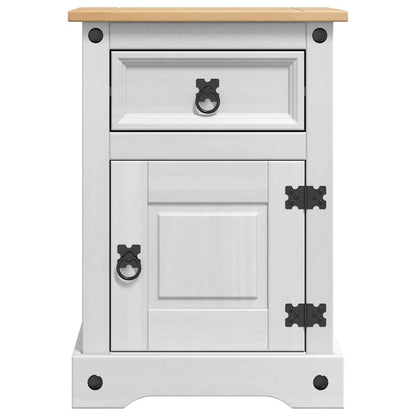 vidaXL Bedside Table Corona White 45 x 35 x 64 cm Solid Pine Wood 6