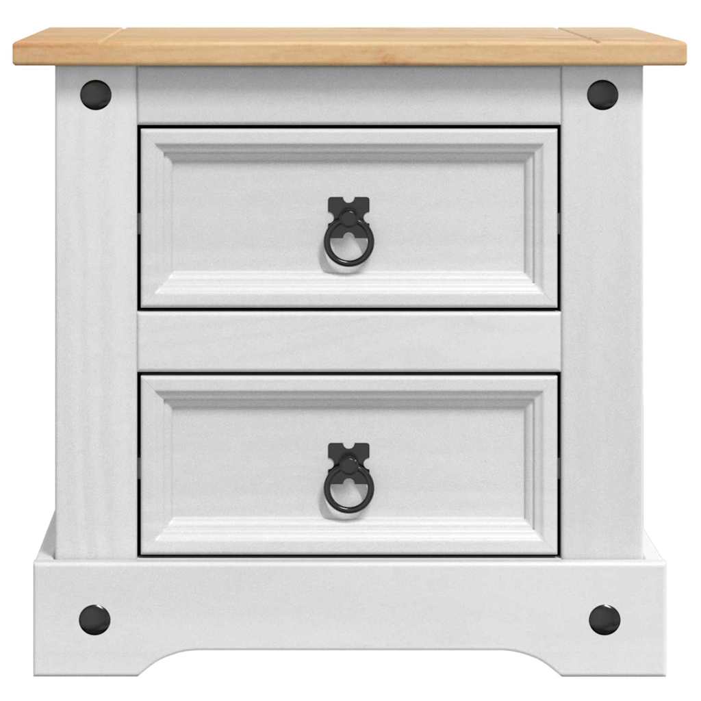 vidaXL Bedside Table Corona White 53 x 39 x 47 cm Solid Pine Wood 6