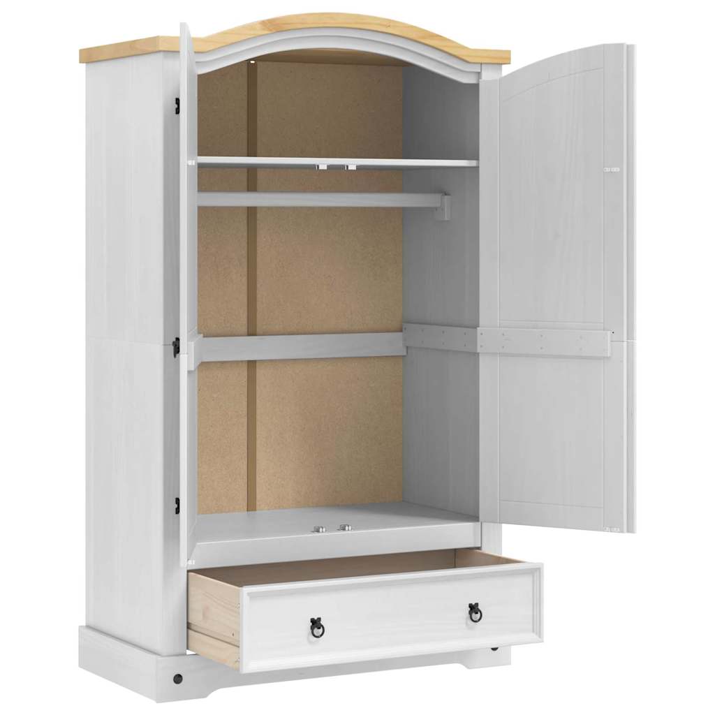 vidaXL Wardrobe CORONA White 101 x 52 x 170 cm Solid Pine Wood 5