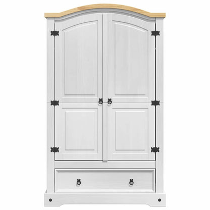 vidaXL Wardrobe CORONA White 101 x 52 x 170 cm Solid Pine Wood 6