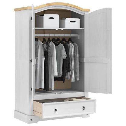 vidaXL Wardrobe CORONA White 101 x 52 x 170 cm Solid Pine Wood 3
