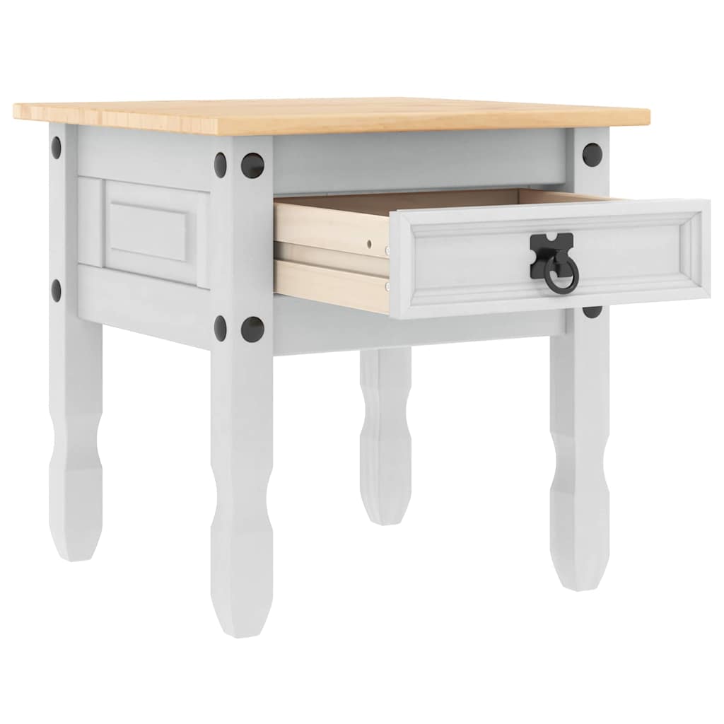 vidaXL End Table CORONA White 50 x 50 x50 cm Solid Pine Wood 5