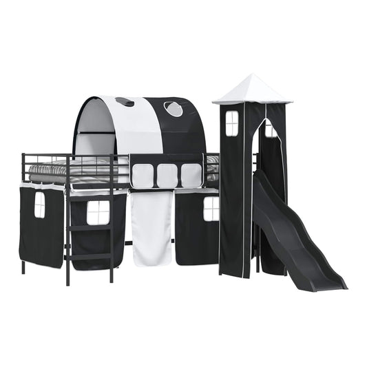 Kids Bunk Bed Frame Metal Black