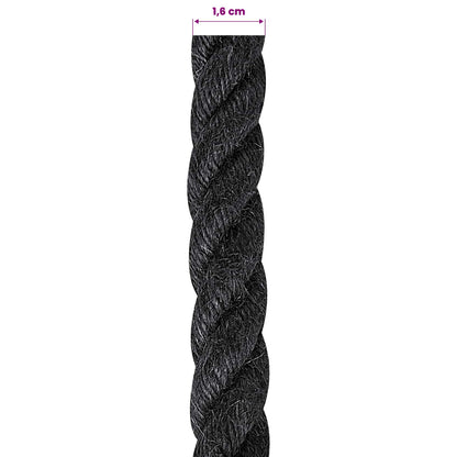 vidaXL Jute Rope 16 mm Black 100% Tossa jute 6
