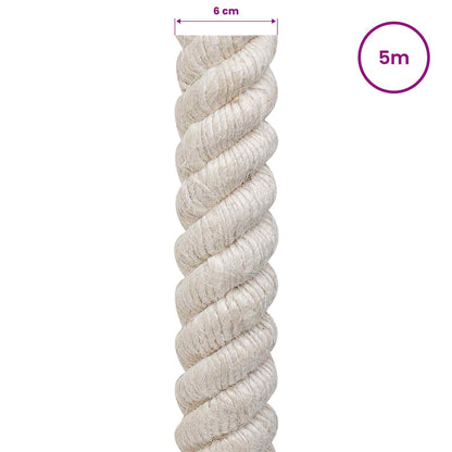 vidaXL Jute Rope 60 mm White 100% Tossa jute 5