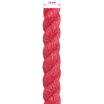 vidaXL Jute Rope 12 mm Red 100% Tossa jute 6