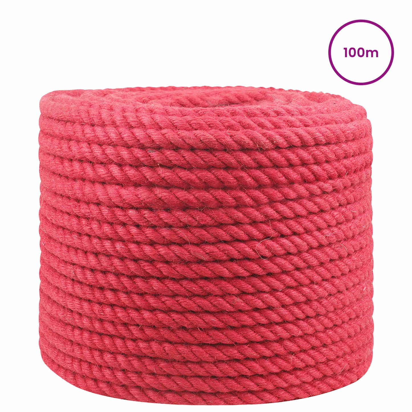vidaXL Jute Rope 12 mm Red 100% Tossa jute 3