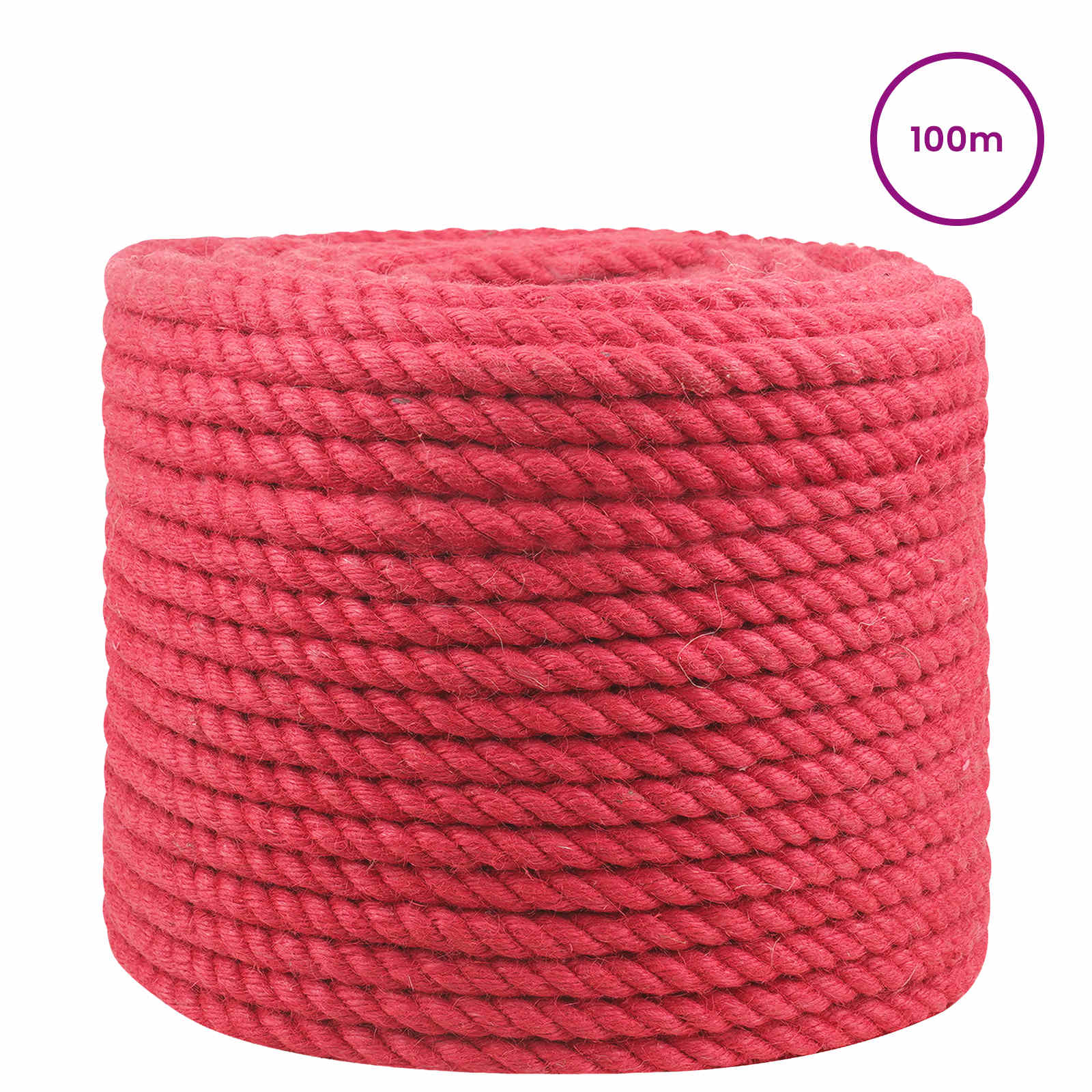 vidaXL Jute Rope 12 mm Red 100% Tossa jute 3