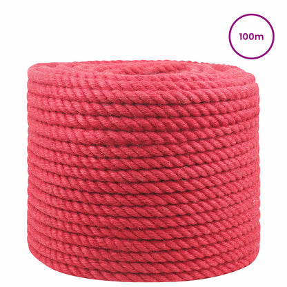 vidaXL Jute Rope 12 mm Red 100% Tossa jute 3