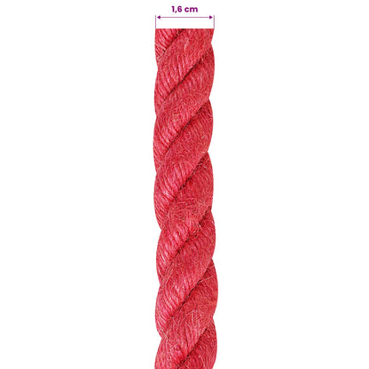 vidaXL Jute Rope 16 mm Red 100% Tossa jute 6