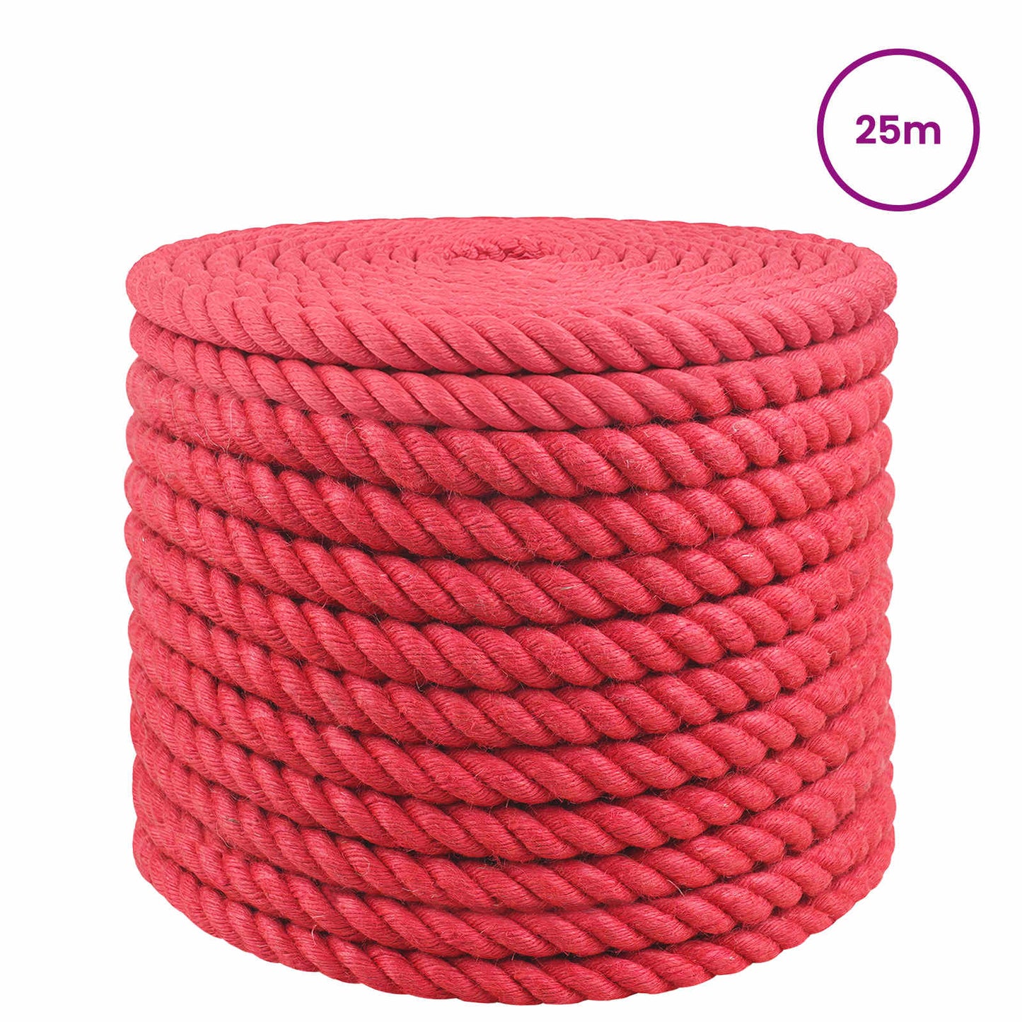vidaXL Jute Rope 24 mm Red 100% Tossa jute 3