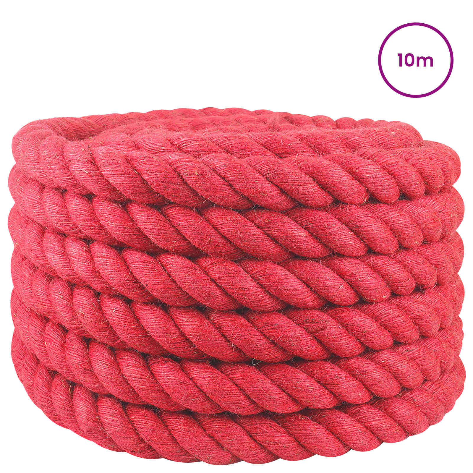 vidaXL Jute Rope 36 mm Red 100% Tossa jute 3