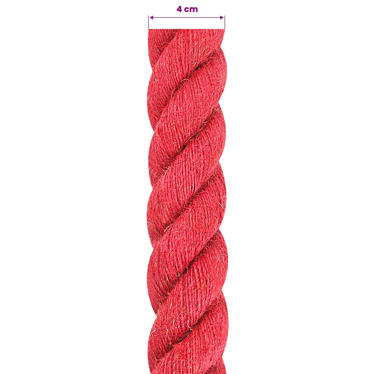 vidaXL Jute Rope 40 mm Red 100% Tossa jute 6