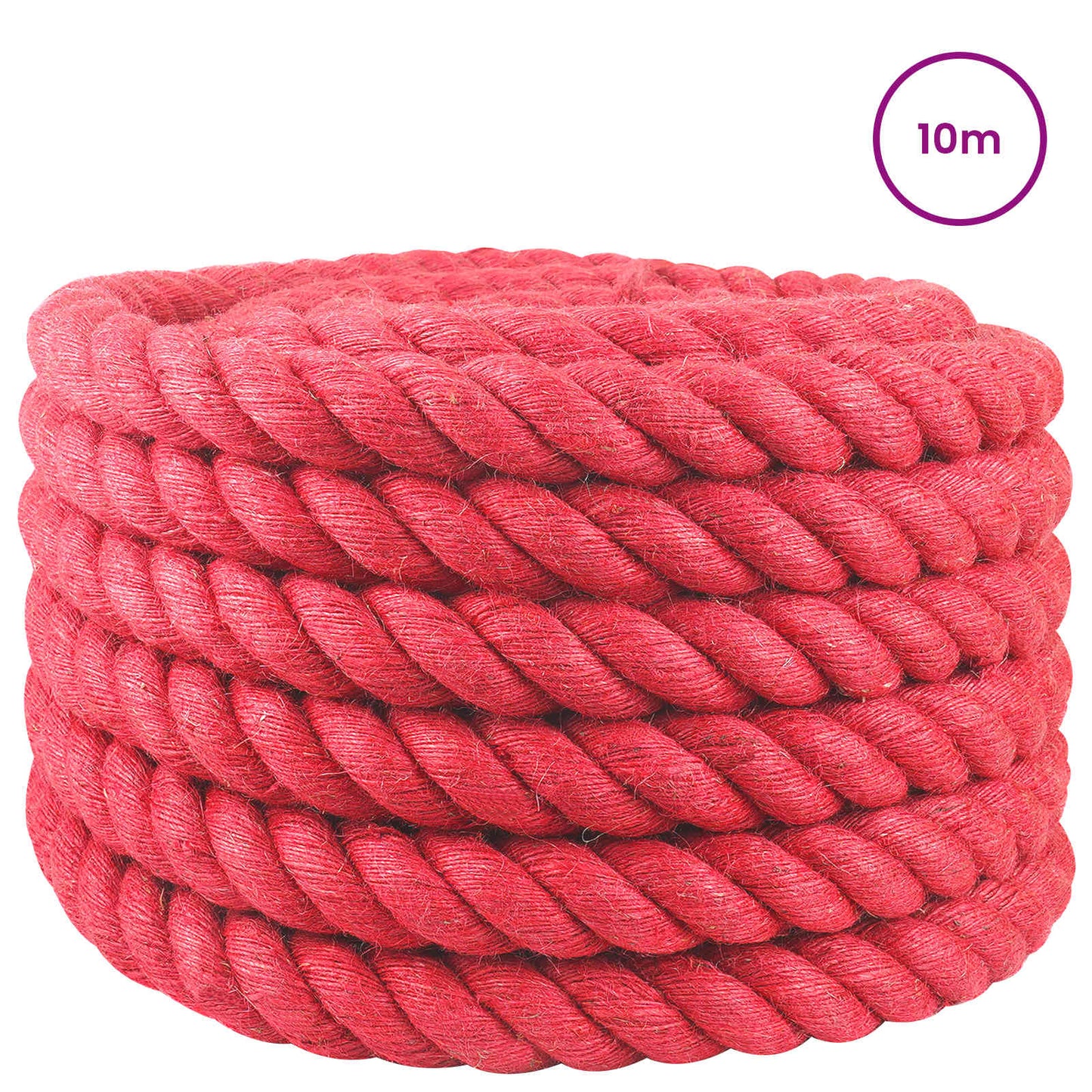 vidaXL Jute Rope 40 mm Red 100% Tossa jute 3
