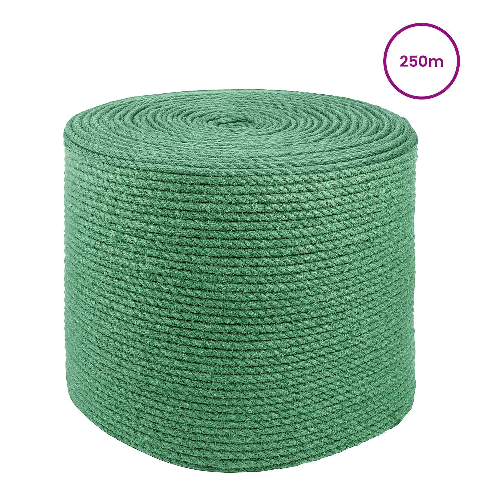 vidaXL Jute Rope 6 mm Green 100% Tossa jute 3
