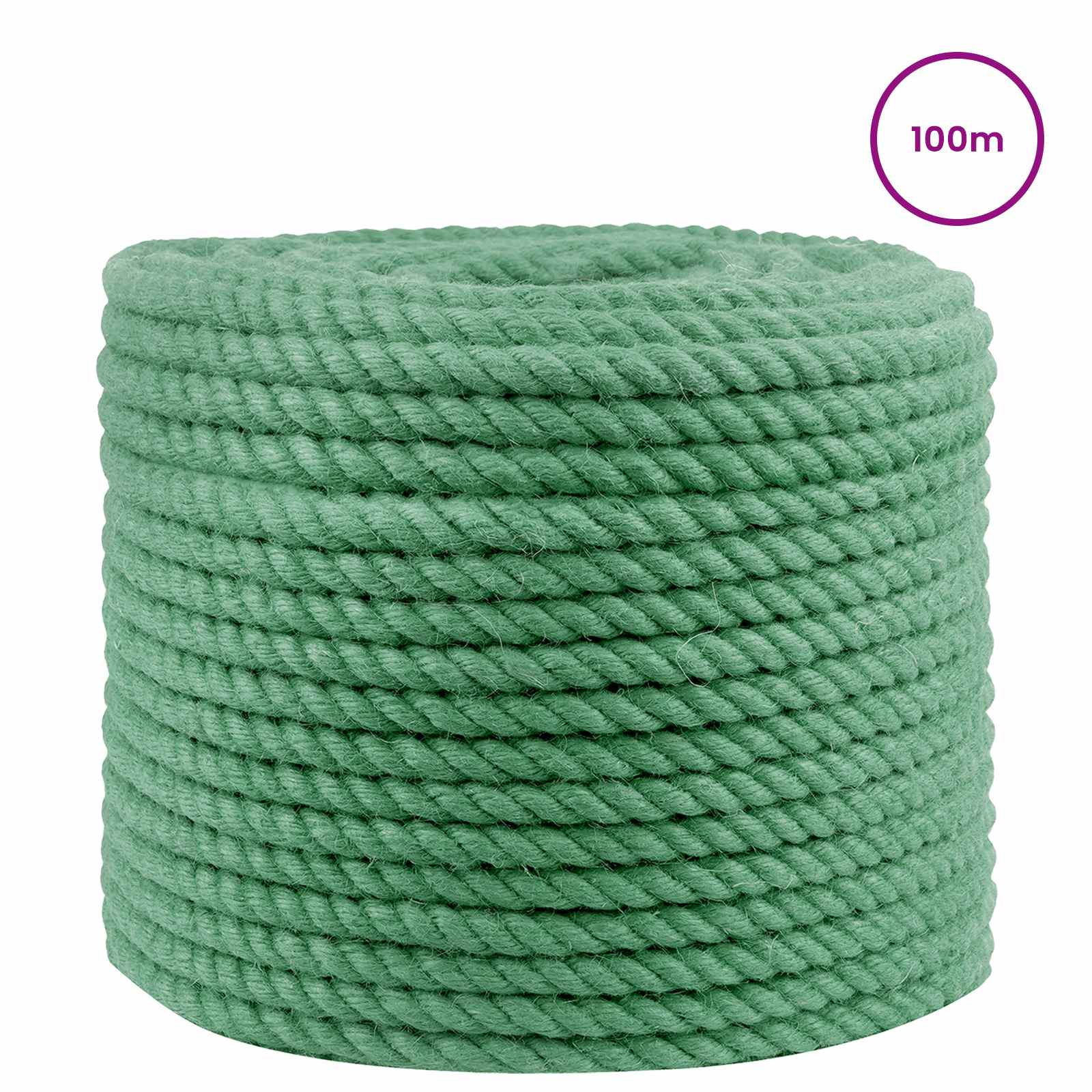 vidaXL Jute Rope 10 mm Green 100% Tossa jute 3