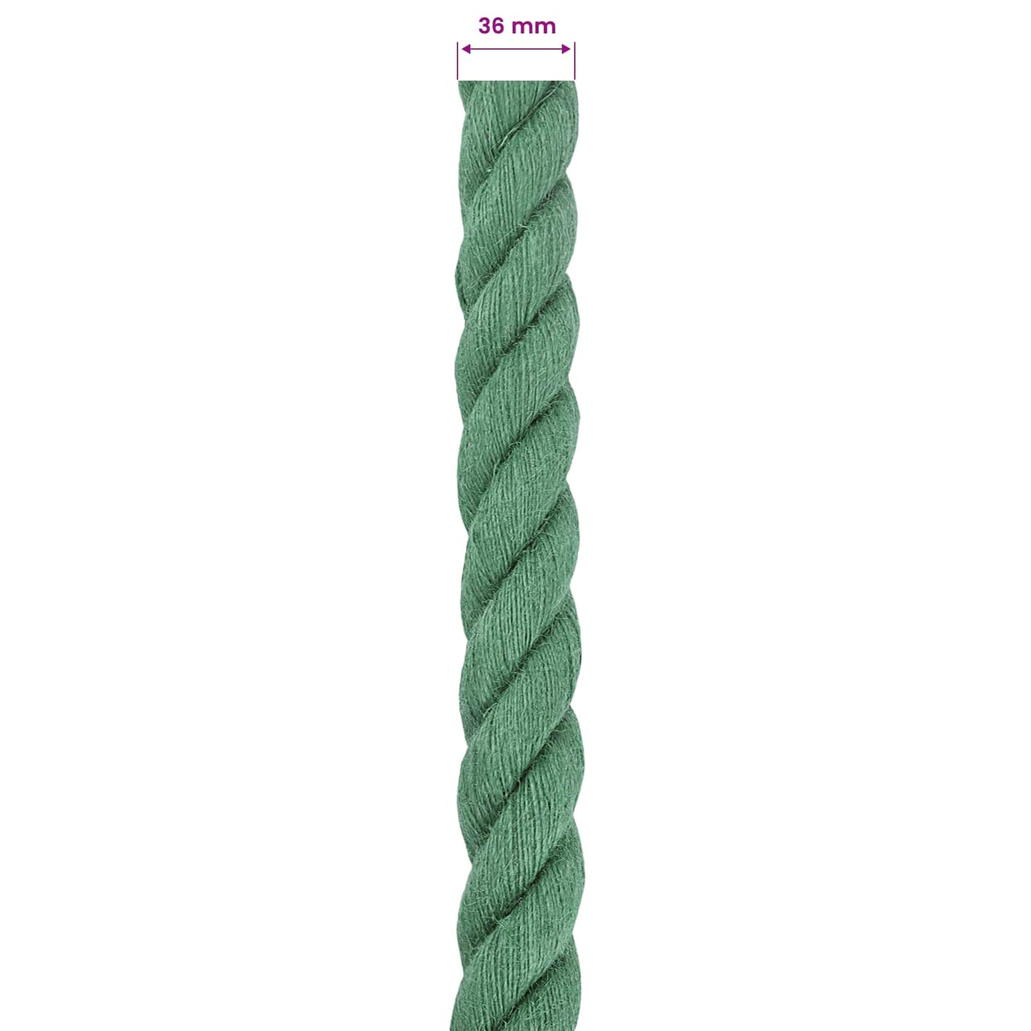 vidaXL Jute Rope 36 mm Green 100% Tossa jute 6