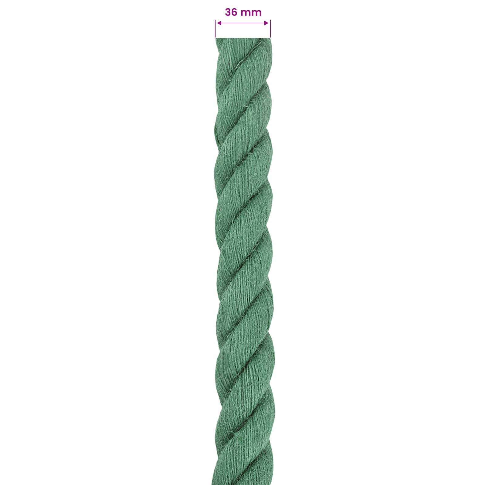 vidaXL Jute Rope 36 mm Green 100% Tossa jute 6