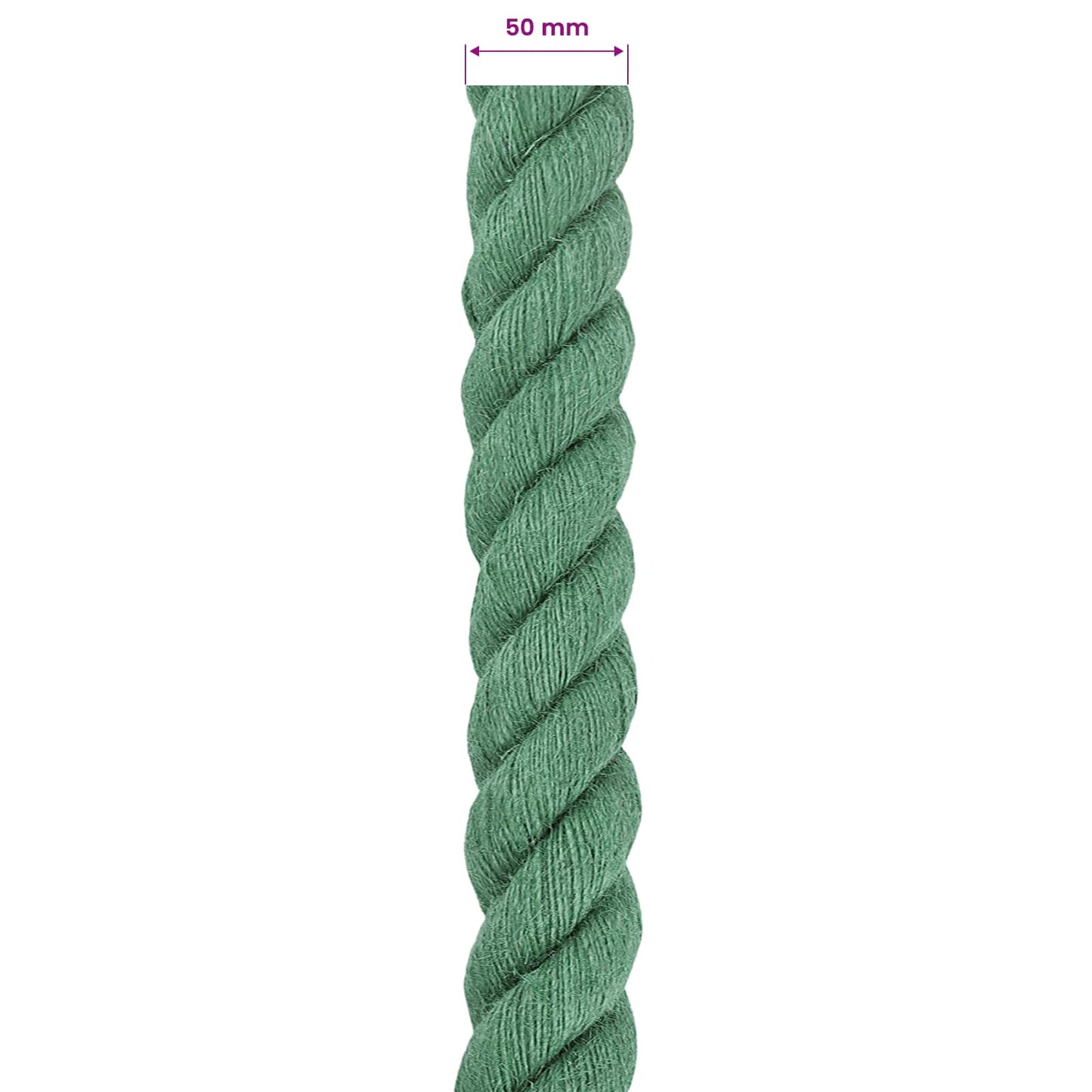 vidaXL Jute Rope 50 mm Green 100% Tossa jute 6
