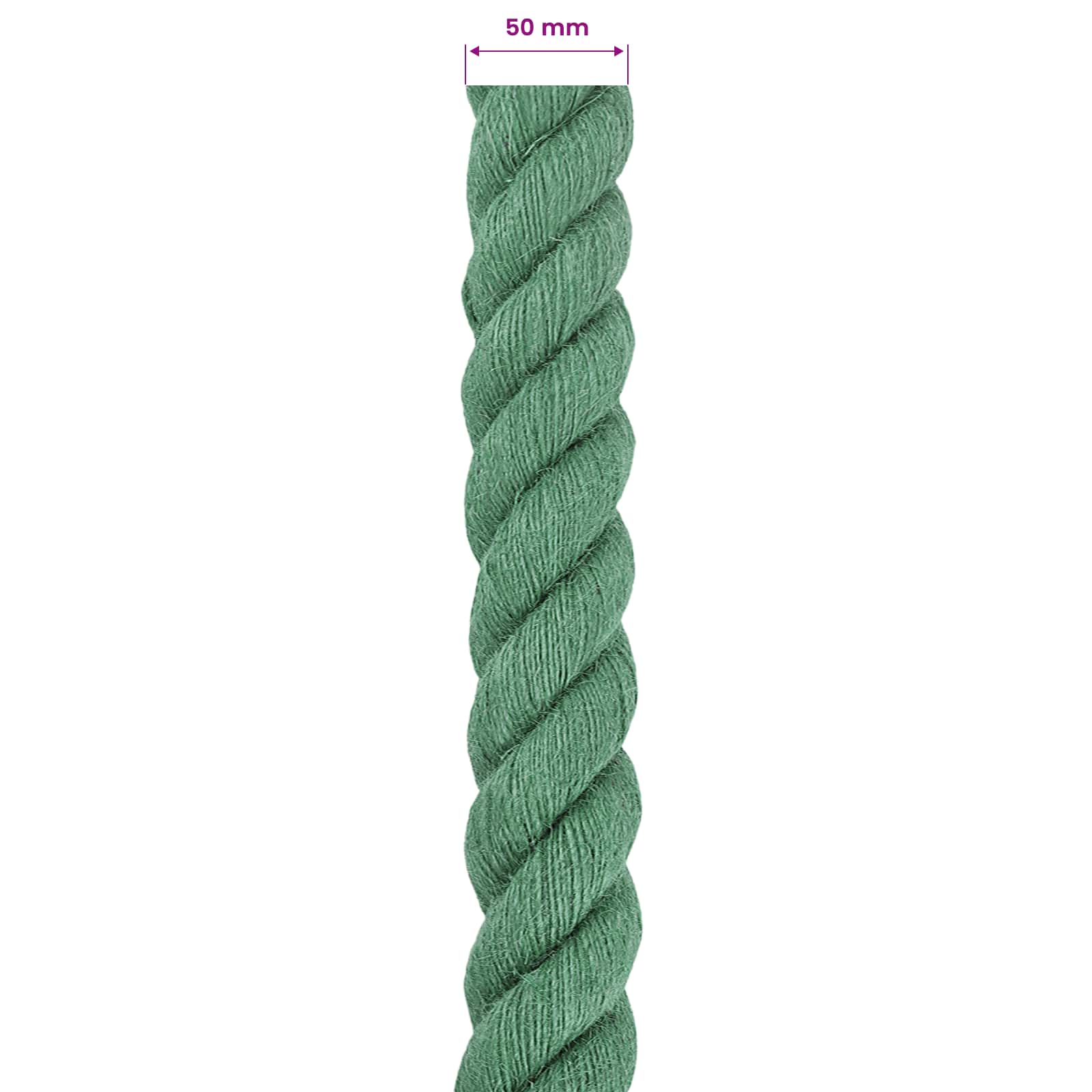 vidaXL Jute Rope 50 mm Green 100% Tossa jute 6