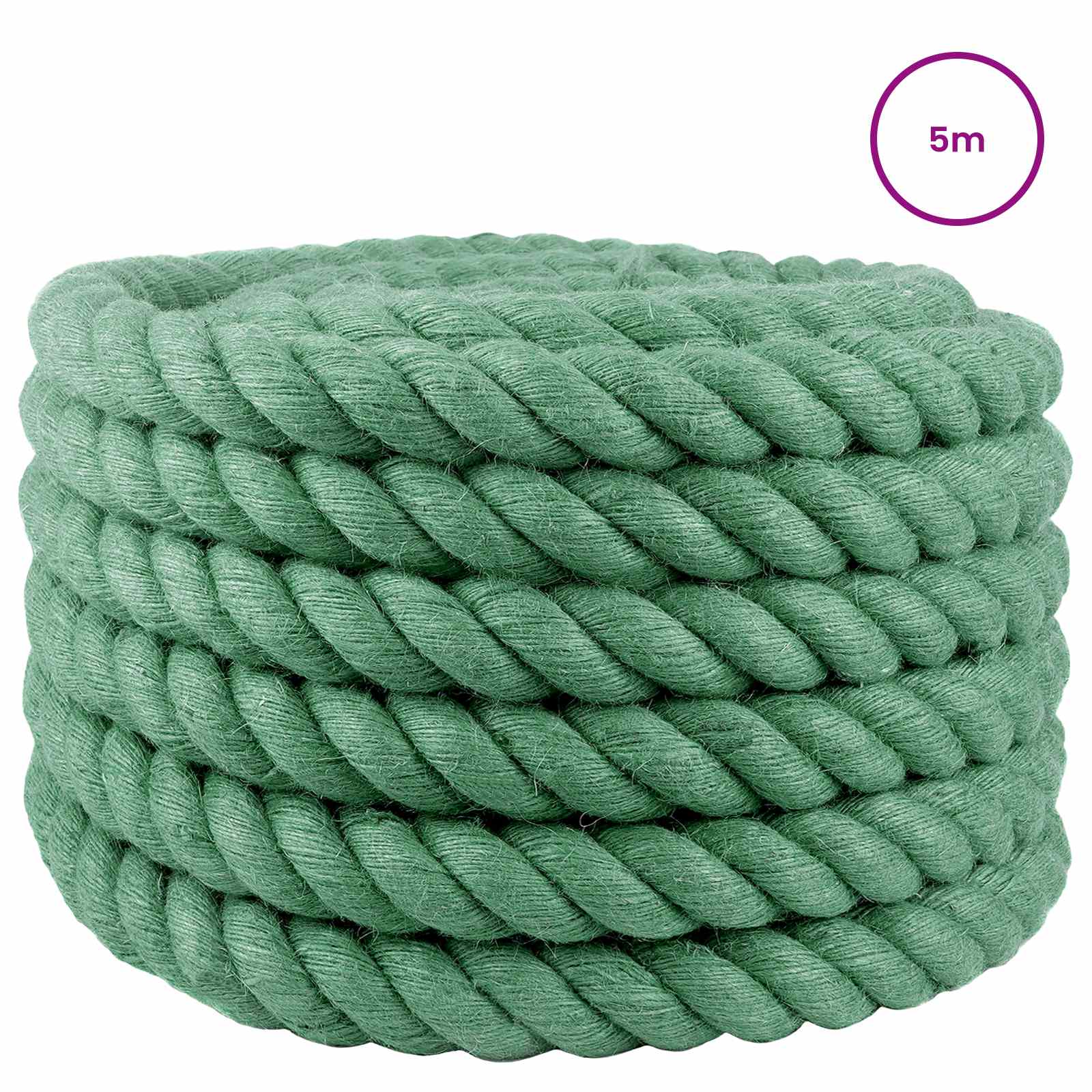 vidaXL Jute Rope 50 mm Green 100% Tossa jute 3