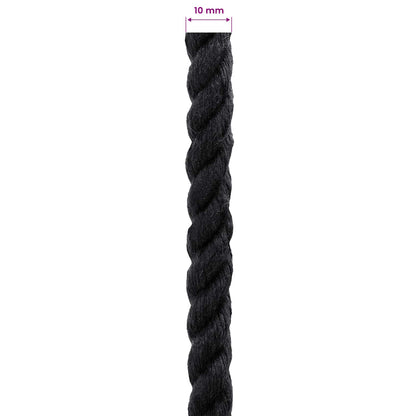 vidaXL Cotton Rope 10 mm 100 m Black 100% Cotton 6