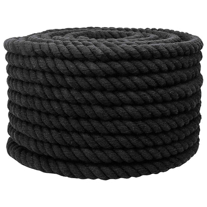 vidaXL Cotton Rope 16 mm 50 m Black 100% Cotton 2