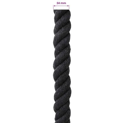 vidaXL Cotton Rope 24 mm 25 m Black 100% Cotton 6