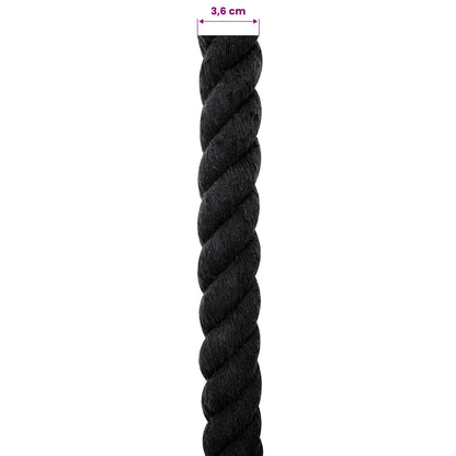 vidaXL Cotton Rope 36 mm 10 m Black 100% Cotton 6