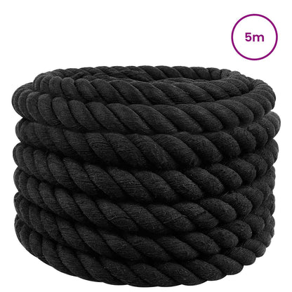 vidaXL Cotton Rope 50 mm 5 m Black 100% Cotton 3