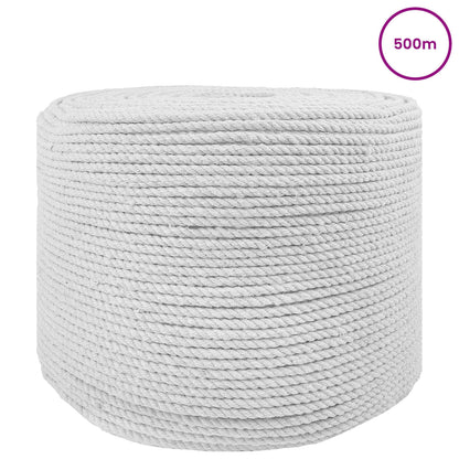 vidaXL Cotton Twine 4 mm 500 m White 100% Cotton 3