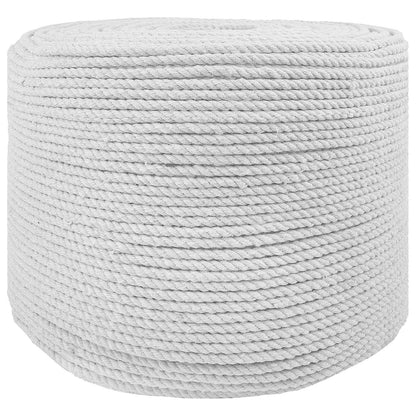 vidaXL Cotton Rope 6 mm 250 m White 100% Cotton 2