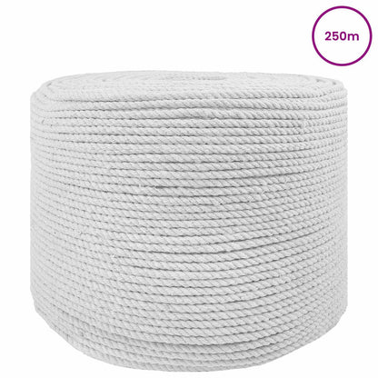 vidaXL Cotton Rope 6 mm 250 m White 100% Cotton 3