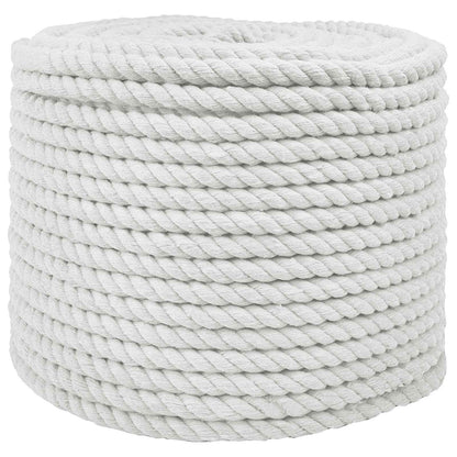 vidaXL Cotton Rope 10 mm 100 m White 100% Cotton 2